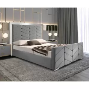 Image of Marisa Bed Double Plush Velvet Grey