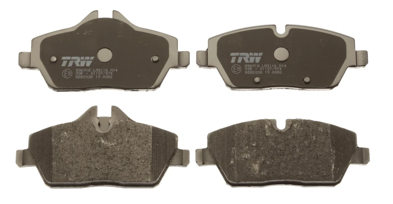 Image of TRW GDB2038 Brake pad set prepared for wear warning indicator Brake Pad Set,disc brake (402)