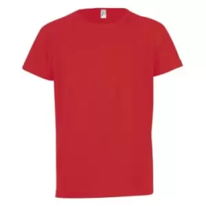Image of SOLS Childrens/Kids Sporty Unisex Short Sleeve T-Shirt (6yrs) (Red)