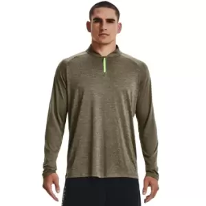 Image of Under Armour Mens Tech 2.0 Novelty 1/4 Zip Tent Green L
