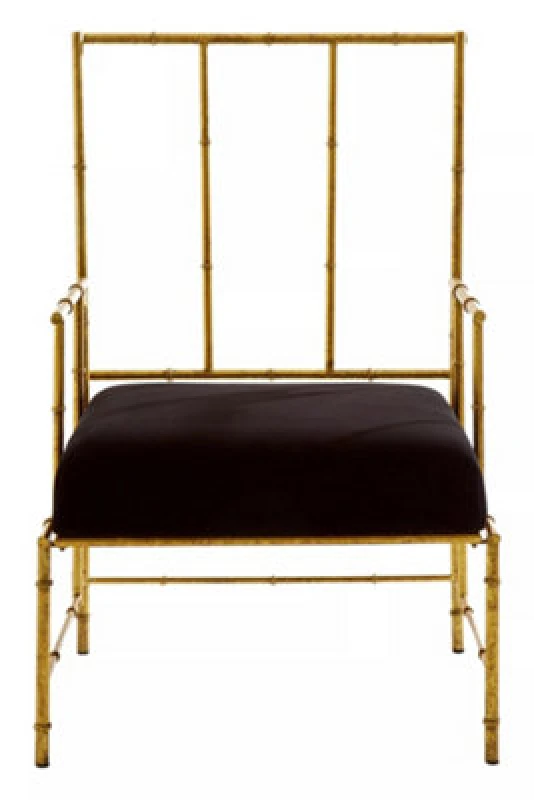 Image of Orsina Modern Accent Chair, Decent Bambo-Style Armchair, Velvet Upholesterd Comfortable Livingroom Chair