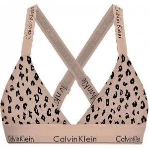 image of Calvin Klein Modern Cotton Crossback Bralette - Sav Cheetah Alm