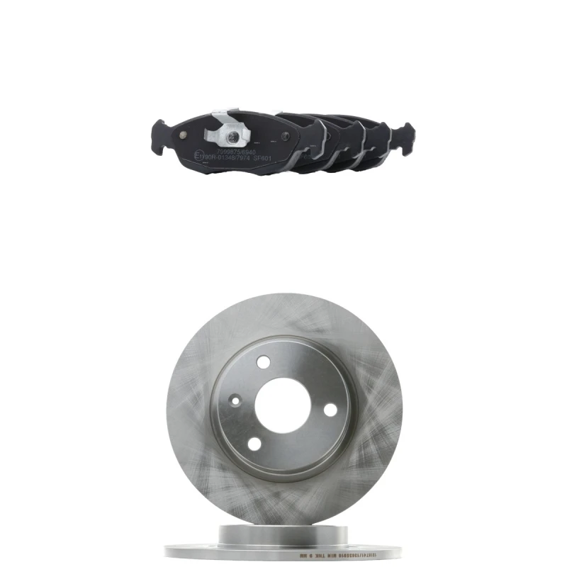 Image of RIDEX 3405B2955 Brake disc and pads set Front Axle, Brake Disc Type: Solid, excl. wear warning contact Brake Set,disc brakes (3405)