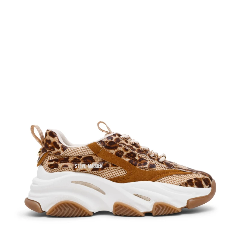 Image of Steve Madden Womens Possession Chunky Trainers Leopard female 3 (36)
