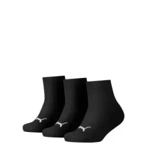 image of Puma 3 Pack Quarter Sock - Black