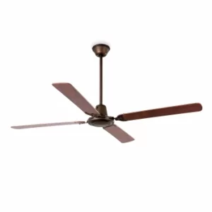 image of Malvinas Large Ceiling Fan Without Light Wood, Dark Brown