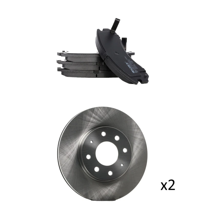 Image of RIDEX 3405B2596 Brake disc and pads set Front Axle, Brake Disc Type: internally vented, with acoustic wear warning Brake Set,disc brakes (3405)
