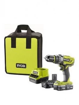 image of Ryobi R18Pd31-213S 18V One+ Cordless Compact Combi Drill Starter Kit (2 X 1.3Ah)