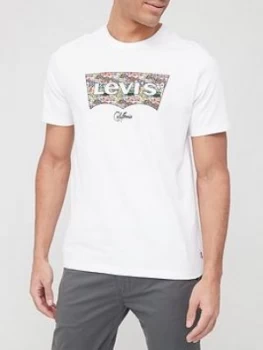 Levis Housemark Batwing T-Shirt - White, Size S, Men