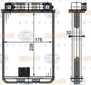 Image of Behr Heat Exchanger 8FH351311-181 Aluminium Genuine replacement for Car