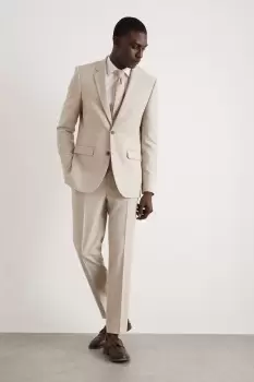 Image of Mens Skinny Fit Neutral Semi Plain Suit Jacket