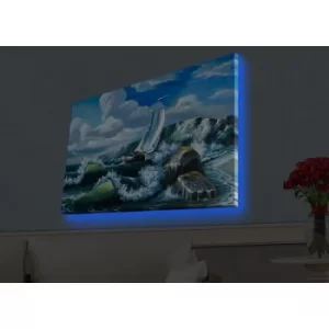 Image of 4570HDACT-054 Multicolor Decorative LED Lighted Canvas Painting