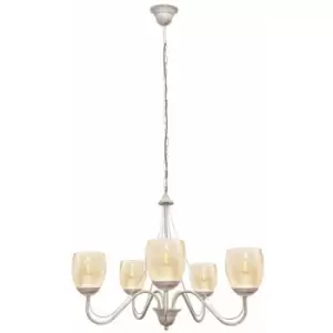 Image of Helam Allena Multi Arm Pendant Ceiling Light White, Gold, Amber 50cm
