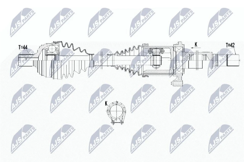 Image of NTY NPW-WW-179 Drive shaft Front Axle Right Drive Shaft (13)