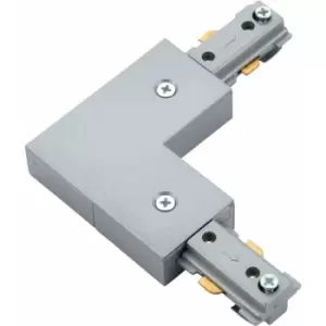 Image of Commercial Track Light L Corner Connector - 107mm x 107mm - Silver Rail System