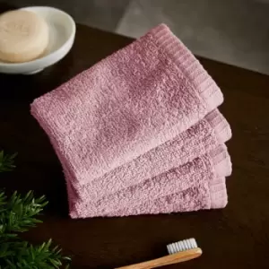 Image of Catherine Lansfield - Quick Dry 100% Cotton Face Cloth, Pink, 4 Pack