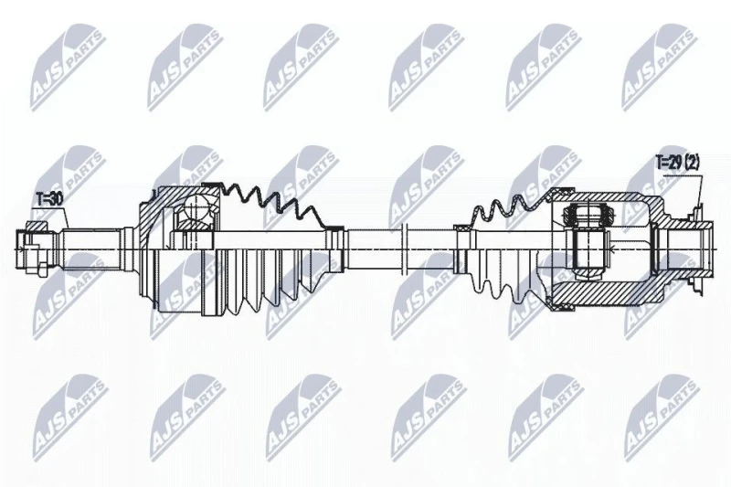 Image of NTY NPW-HD-089 Drive shaft Automatic Transmission, Front Axle Left Drive Shaft (13)