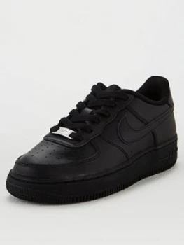 Image of Nike Air Force 1 Junior Trainers - Black, Size 3