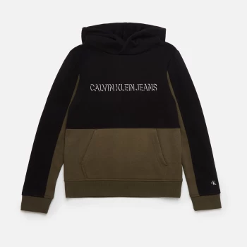 Image of Calvin Klein Jeans Boys' Colour Block Hoodie - Ck Black - 12 Years