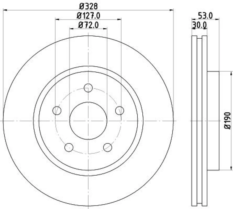 Image of HELLA Brake disc HELLA 8DD 355 115-921