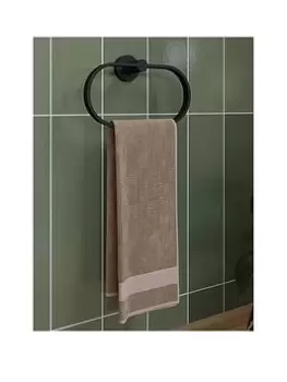 Image of Croydex Metra Black Matt Towel Ring