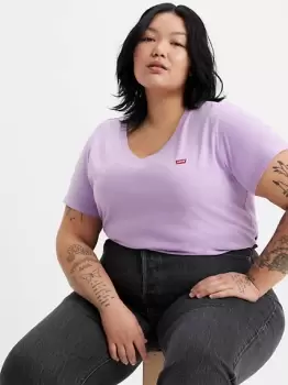 Image of Perfect V Neck Tee (Plus Size) - Purple / Purple Rose
