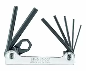 Image of Teng Tools 1471mm 7 Piece Metric Folding Hex Key Set with Chrome Case