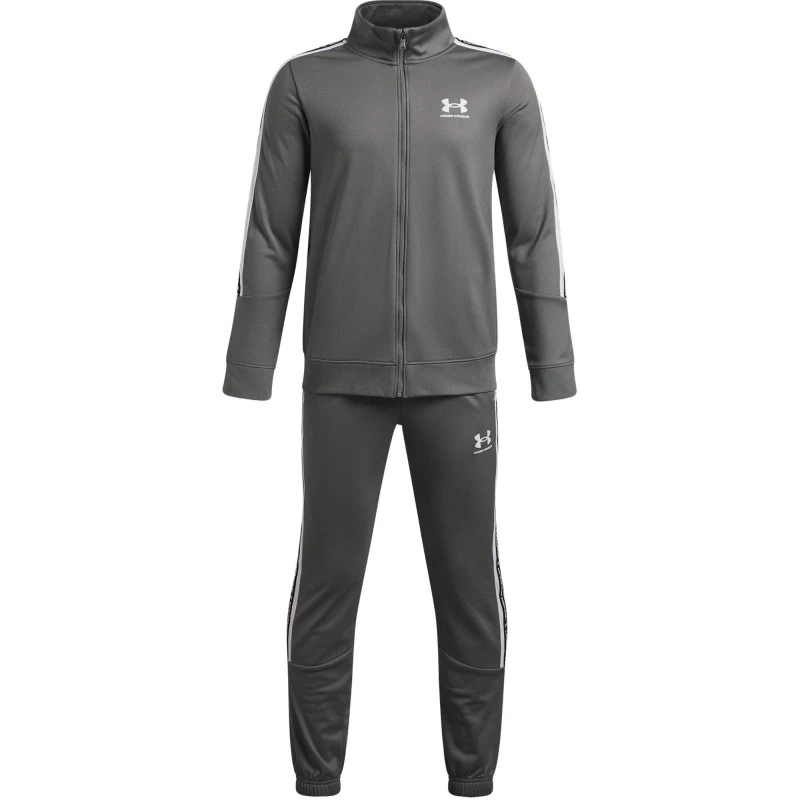 Image of Under Armour Kids Icon Tape Fleece Tracksuit Fleece Tracksuits 7-8 (S) Grey 63818502175