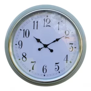 image of Large Silver Rimmed Green Wall Clock