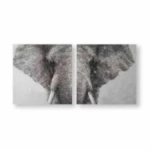 image of Art For The Home Majestic Elephant Set of 2 Cotton canvas wrapped around MDF frame