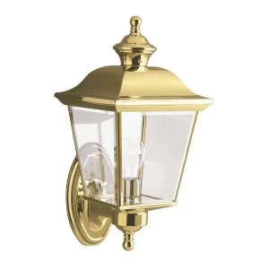 image of 1 Light Medium Outdoor Wall Lantern Polished Brass IP44, E27