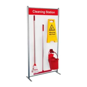 Image of Shadowboard in Multi Purpose Frame - Cleaning Station Style C (Red)