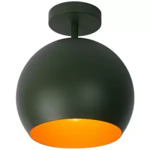 Image of Lucide BINK - Flush Ceiling Light - Ø24.5cm- 1xE27 - Green