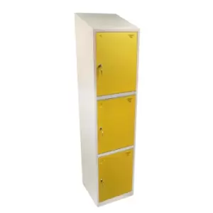 Image of Three Tier Hero Metal Locker, Yellow Doors, 1950 x 450 x 454