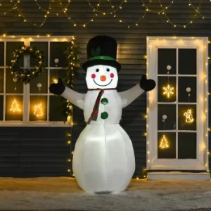 Image of HOMCOM 1.8m Inflatable Snowman Decoration, Polyester-White