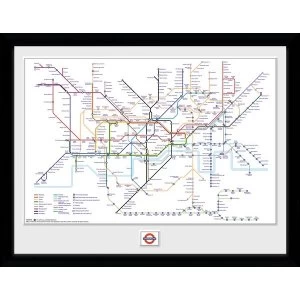 image of Transport For London Underground Map 12" x 16" Framed Collector Print