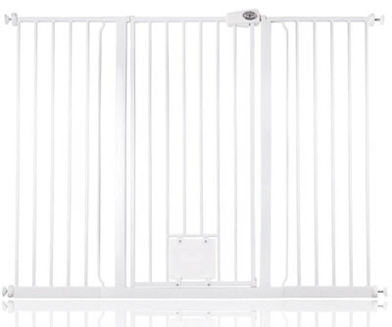 Image of Bettacare Pet Gate With Lockable Cat Flap, 139.8Cm - 147.4Cm, White, 104Cm In Height