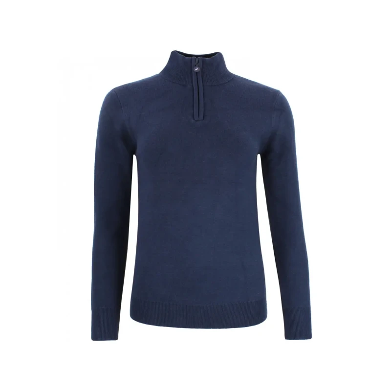 Image of Womens 1/2 zip turtleneck sweater Peak Mountain Acharlito Bleu Female L