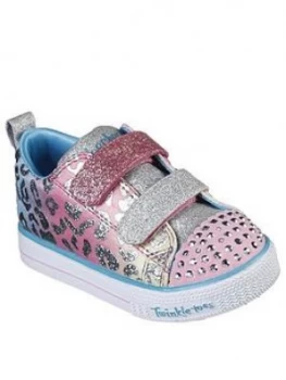 Image of Skechers Toddler Girls Shuffle Lite Leopard Cutie Plimsolls - Pink/Multi