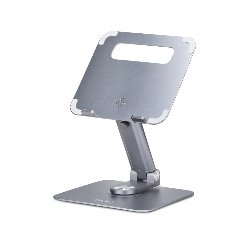 Image of StarTech.com StarTech.com Telescopic Laptop Stand, 360 Swivel Base, Rotating Computer Riser for Desk, Adjustable Height and Tilt, Max 11lb/5kg, Alumin