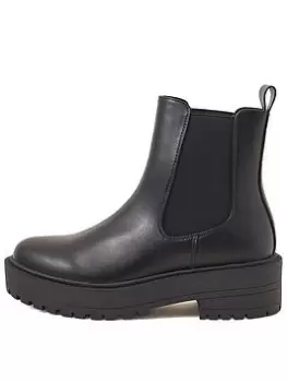 image of Monsoon Chunky Chelsea Boots, Black, Size 37, Women