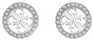 image of Guess Tropical Sun Silver Crystal Stud Earrings Jewellery