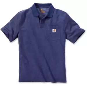 image of Carhartt Mens Short Sleeve Rib Knit Button Work Pocket Polo Shirt M - Chest 38-40' (97-102cm)