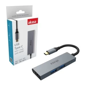 image of Akasa AK-CBCA19-18BK USB Type-C 4-In-1 Hub with HDMI