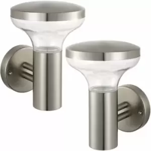 Image of 2 pack IP44 Outdoor LED Lamp Stainless Steel Wall Light Porch Vase Cool White