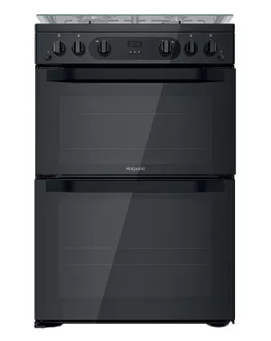 image of Hotpoint Amelia HDM67G0CCB Double Oven Gas Cooker