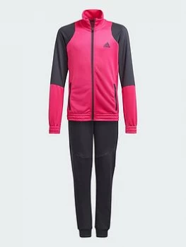 Image of adidas Junior Girls XFG Tracksuit - Black/Pink, Size 13-14 Years, Women