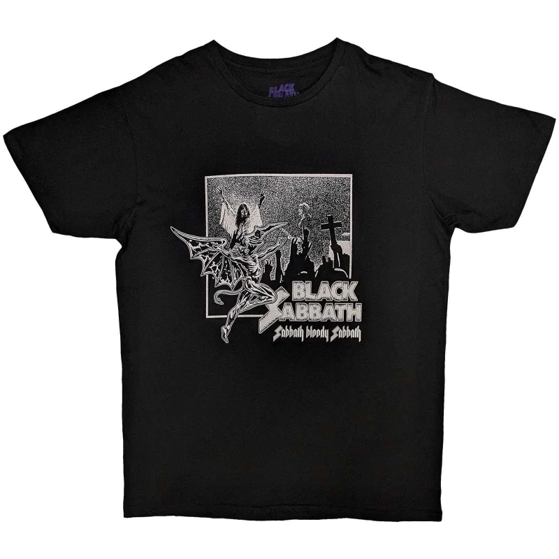 Image of Black Sabbath Mens Bloody Sabbath T-Shirt in Black Size: Large Black Male L