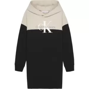 image of Calvin Klein Jeans Calvin Klein Jeans Colourblock Hoodie Dress Junior Girls - Black