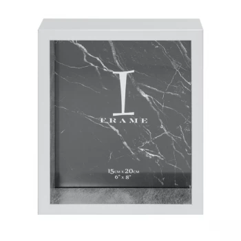 Image of 6" x 8" - iFrame Silver & White Box Photo Frame